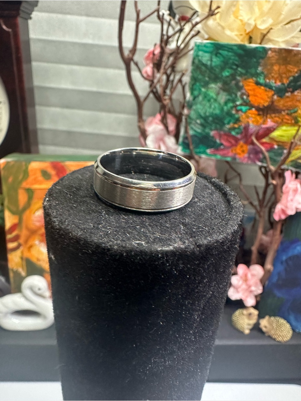 Men's Brushed Silver Tone Band Ring - Classic Men's Accessory